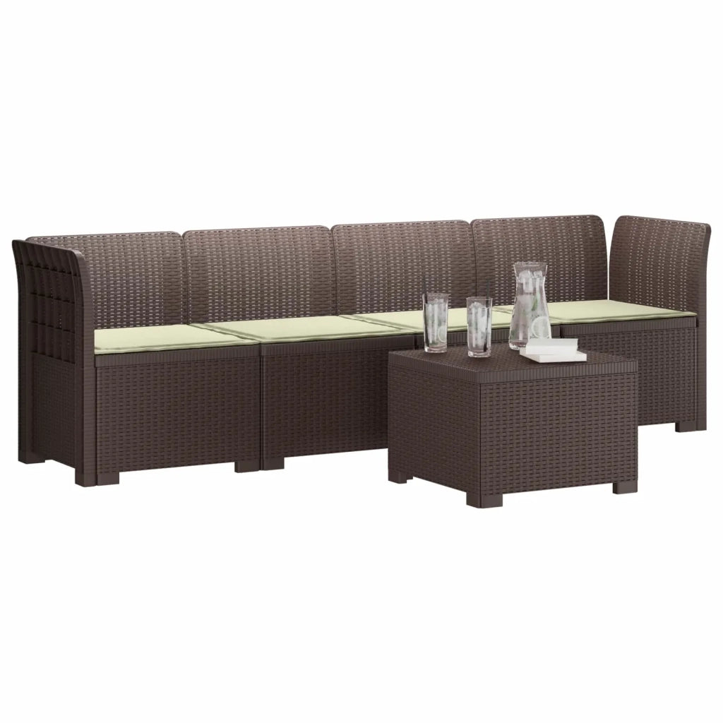 Divano da Giardino a 4 Posti con Cuscini in Stile Rattan PP 3443858