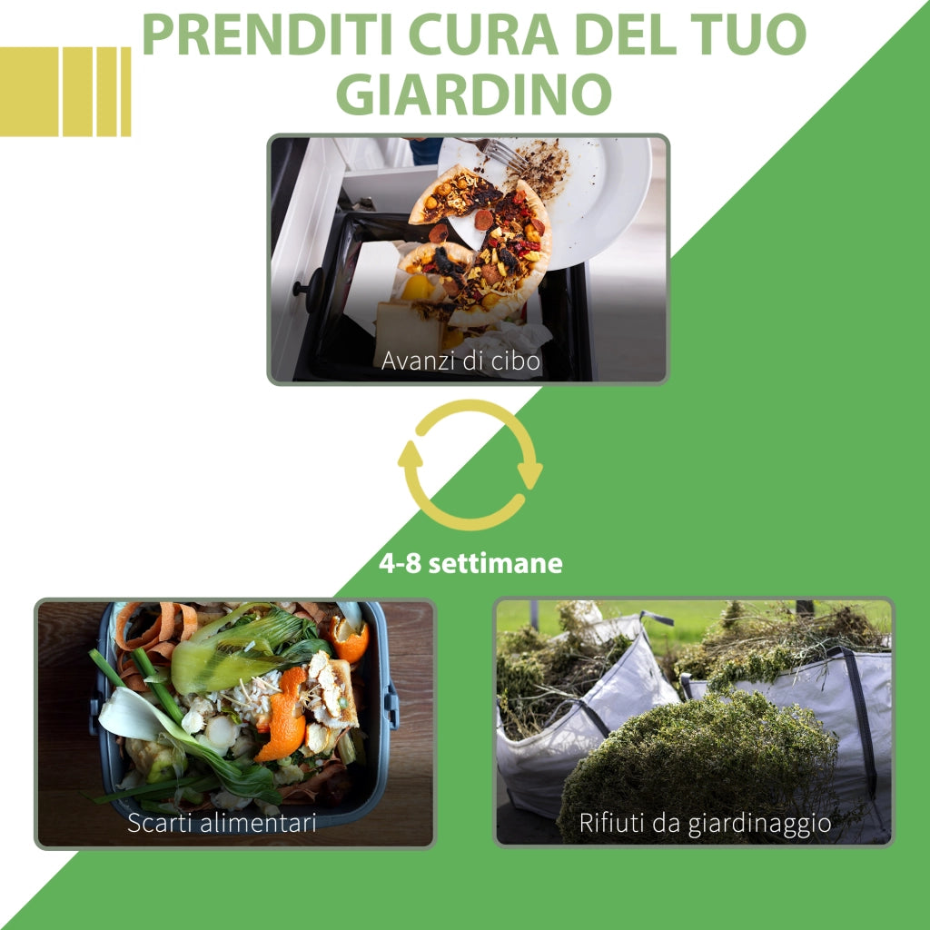 Compostiera da Giardino 300L ¨C Minimal ¨C Plastica Nera