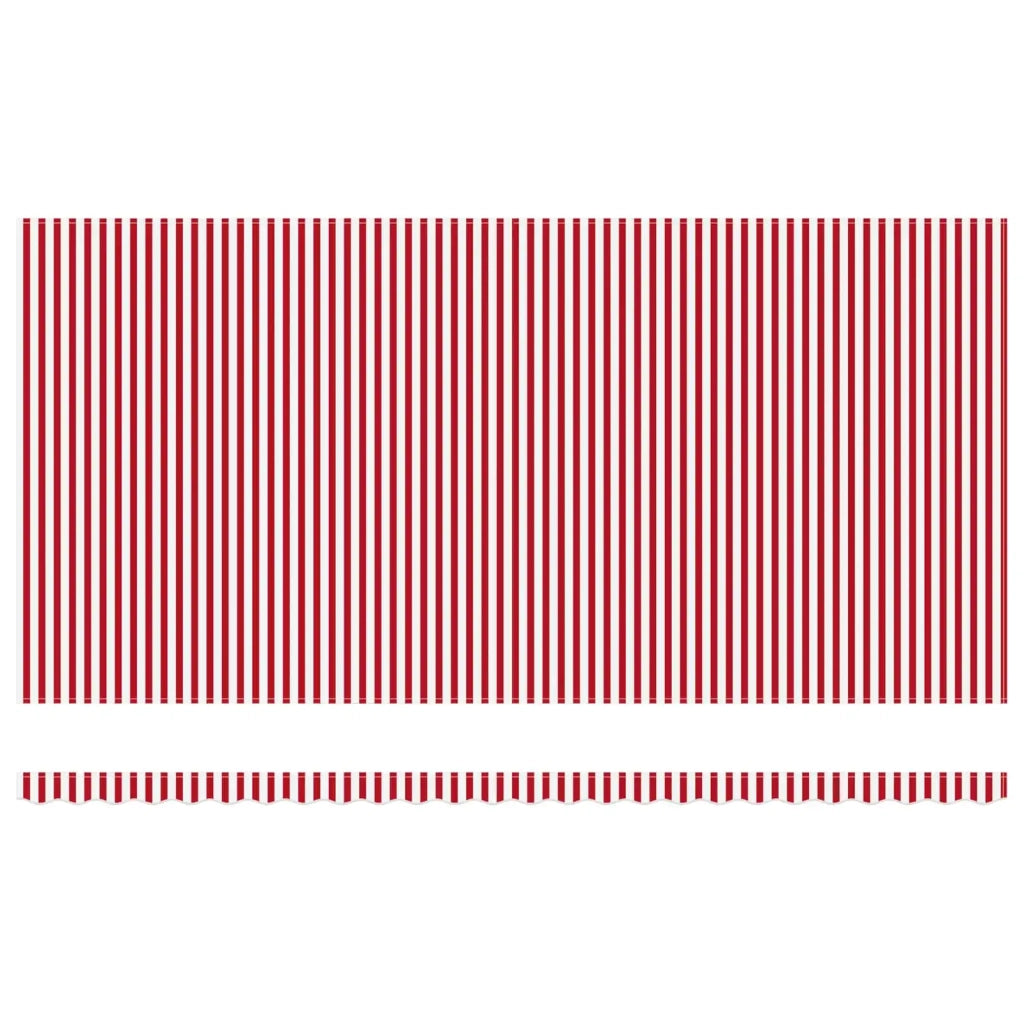 Tessuto per Tenda con Rosso e Bianco 600 × 300 cm Poliestere 3331612