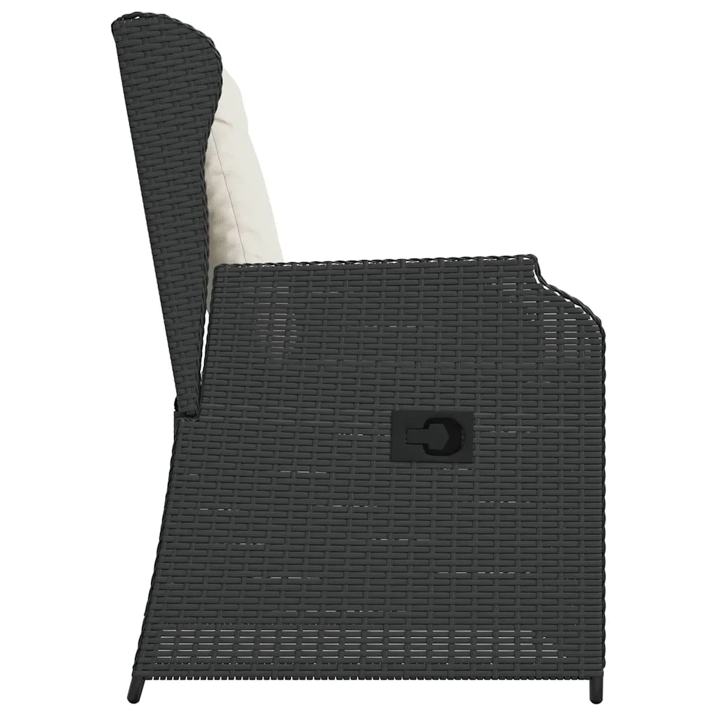 Panchina da giardino 2 pcs Nero polyrattan 3394485