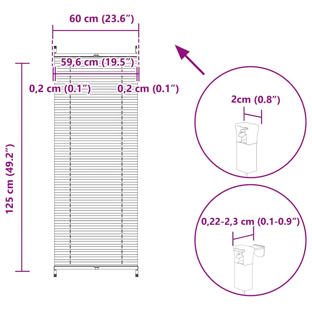 Tenda plissè 60x125cm Crema 240626