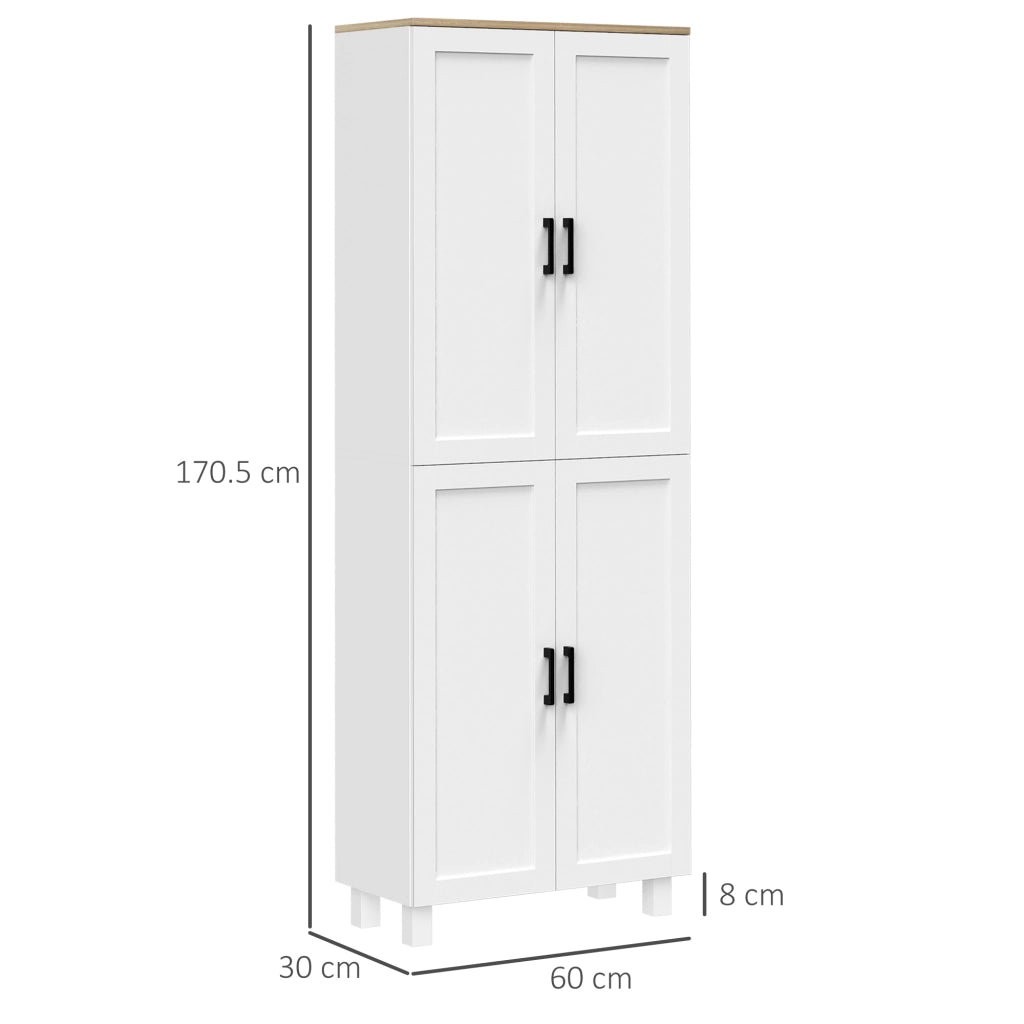 Armadio Dispensa ¨C Zephmum ¨C Bianco e Legno 60x30x170.5 cm