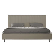 BS COM Letto matrimoniale king size con rete imbottito 190x200 similpelle cappuccino