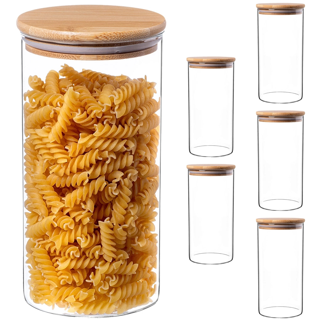Contenitore per alimenti KADAX, barattolo in vetro per pasta e spezie con coperchio, 1,4 litri.