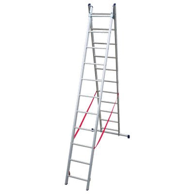 SCALA PARALLELA 2 RAMPE STILO FACAL  ALLUMINIO EN 131 H.CM 193/314 PIOLI 2X 7
