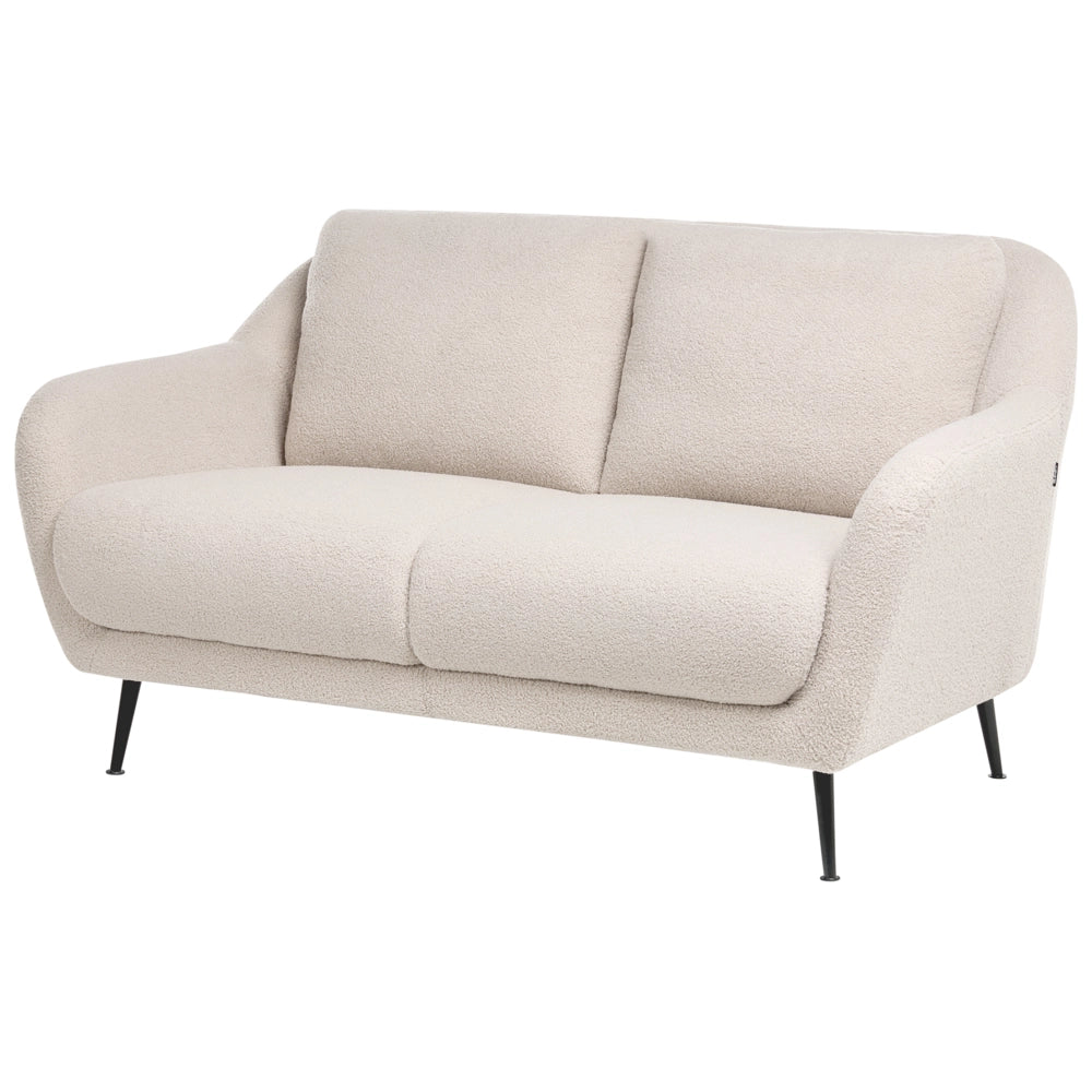 Set di divani a 3 posti boucle beige Gambe nere in ferro con braccioli Seduta spessa Stile moderno Soggiorno