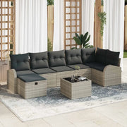 Set Divano da Giardino 8 pcs Grigio chiaro Poly Rattan 3360443