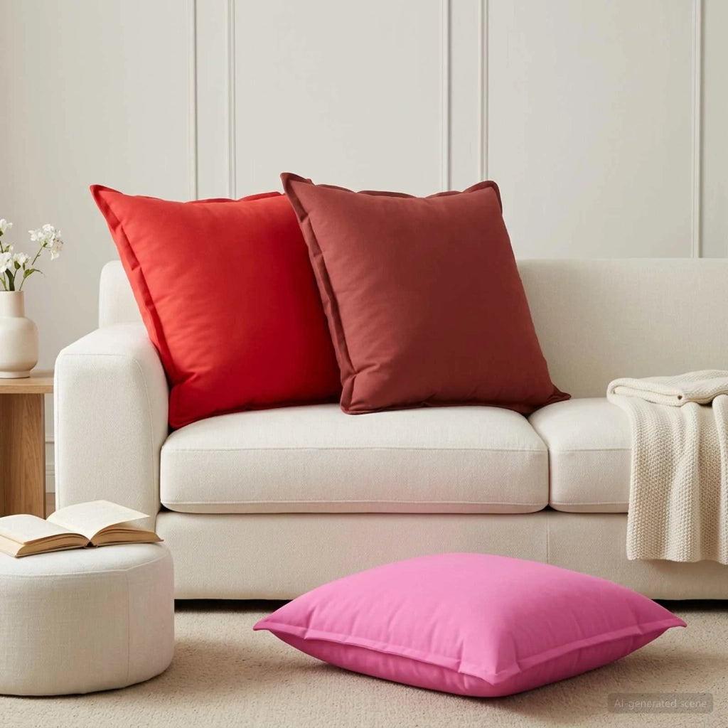 Federa 6 pz HOUTEN Rosa 65 x 65 cm Poliestere 921122