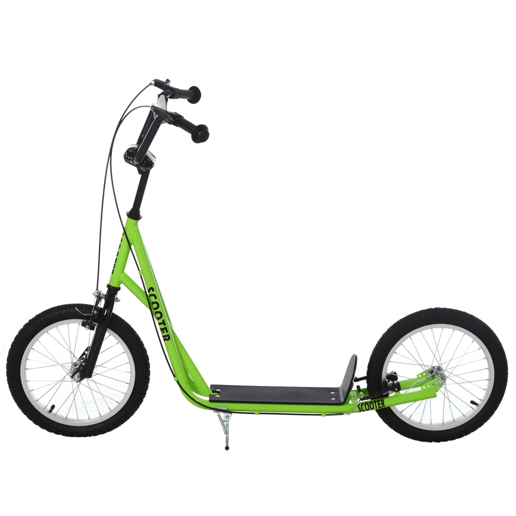 Monopattino per Bambini ¨C Xylo ¨C 2 Ruote, Manubrio Regolabile, Doppio Freno, Verde, 139x58x90-96cm