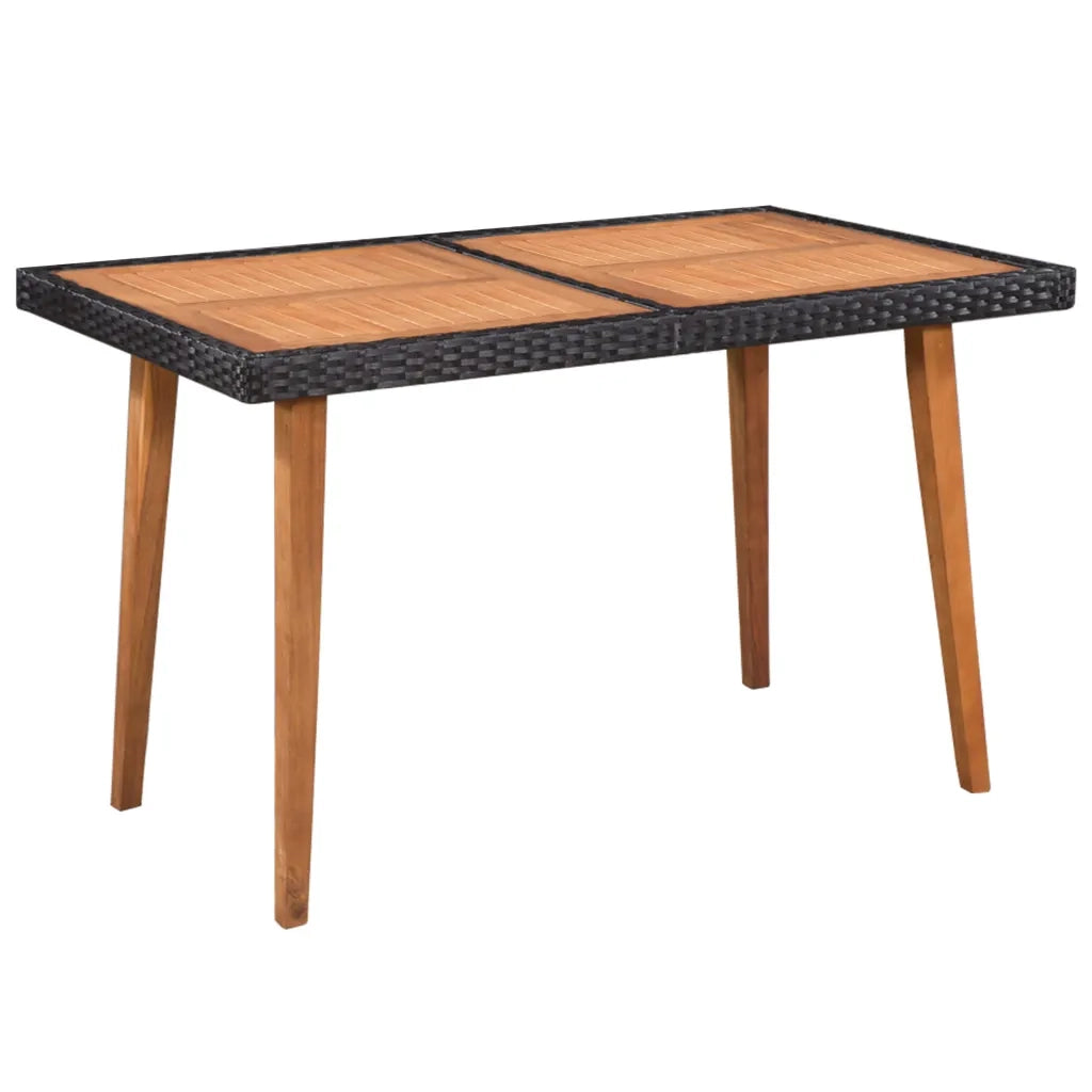 Set da Pranzo da Giardino 5 pz in Polyrattan Nero e Marrone 44075