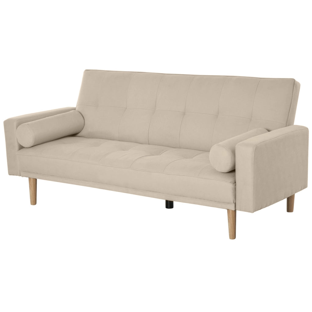 Divano letto 3 posti con schienale regolabile - Xylo - beige 185x84x85cm