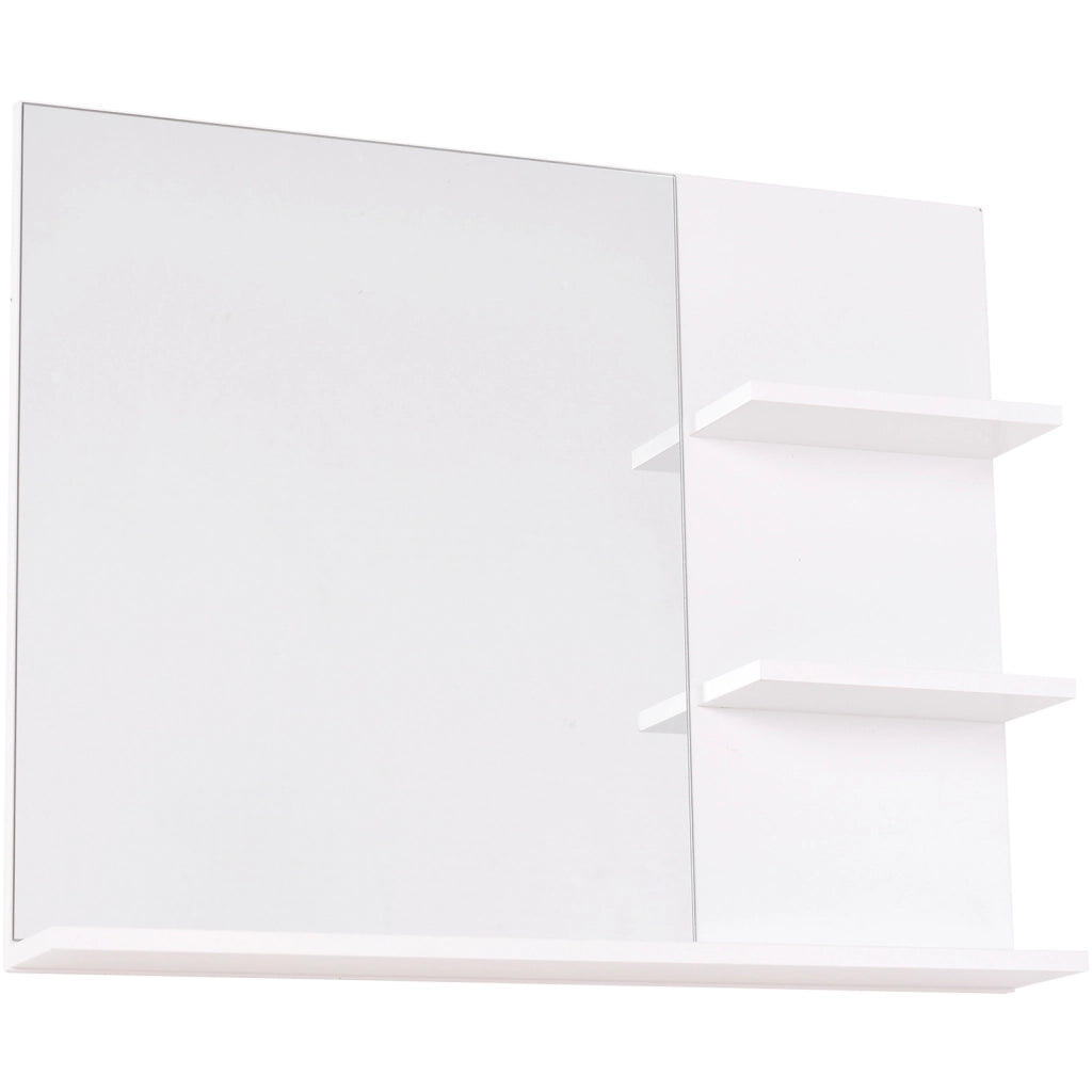 Specchio Bagno con Ripiani ¨C zephmum ¨C MDF Bianco 80x30x18