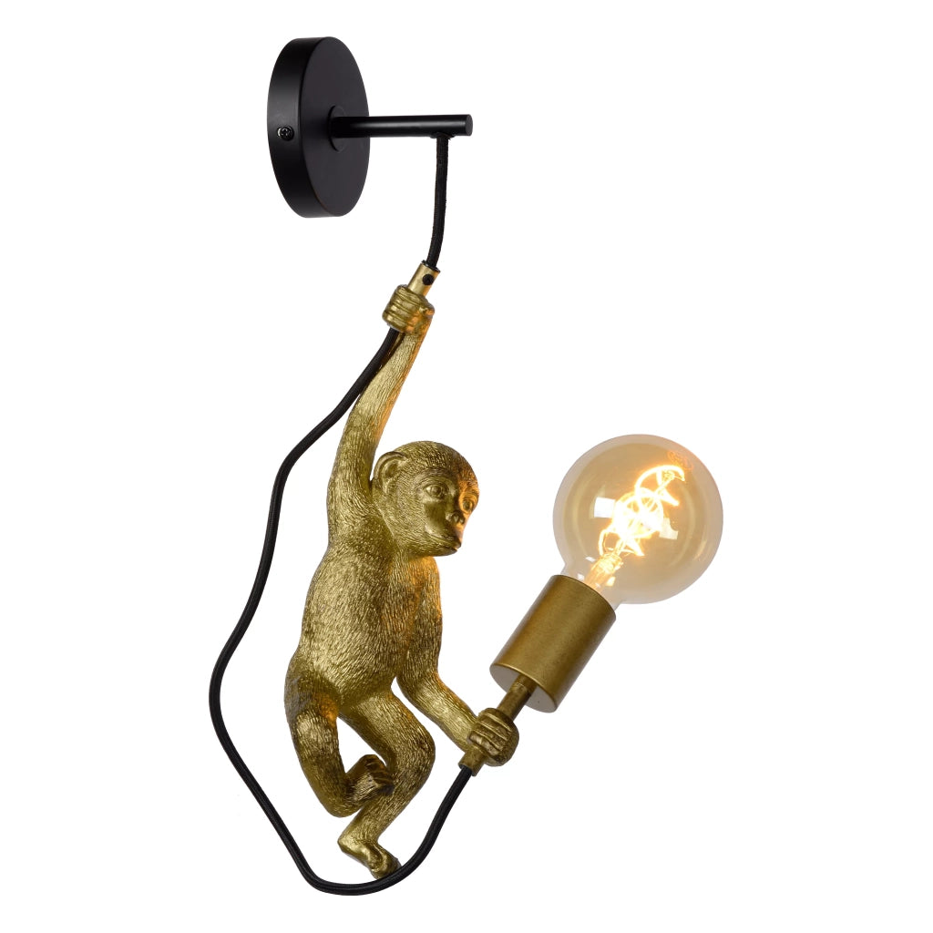 Applique scimmia dorata Extravaganza Chimp E27 40W Lucide