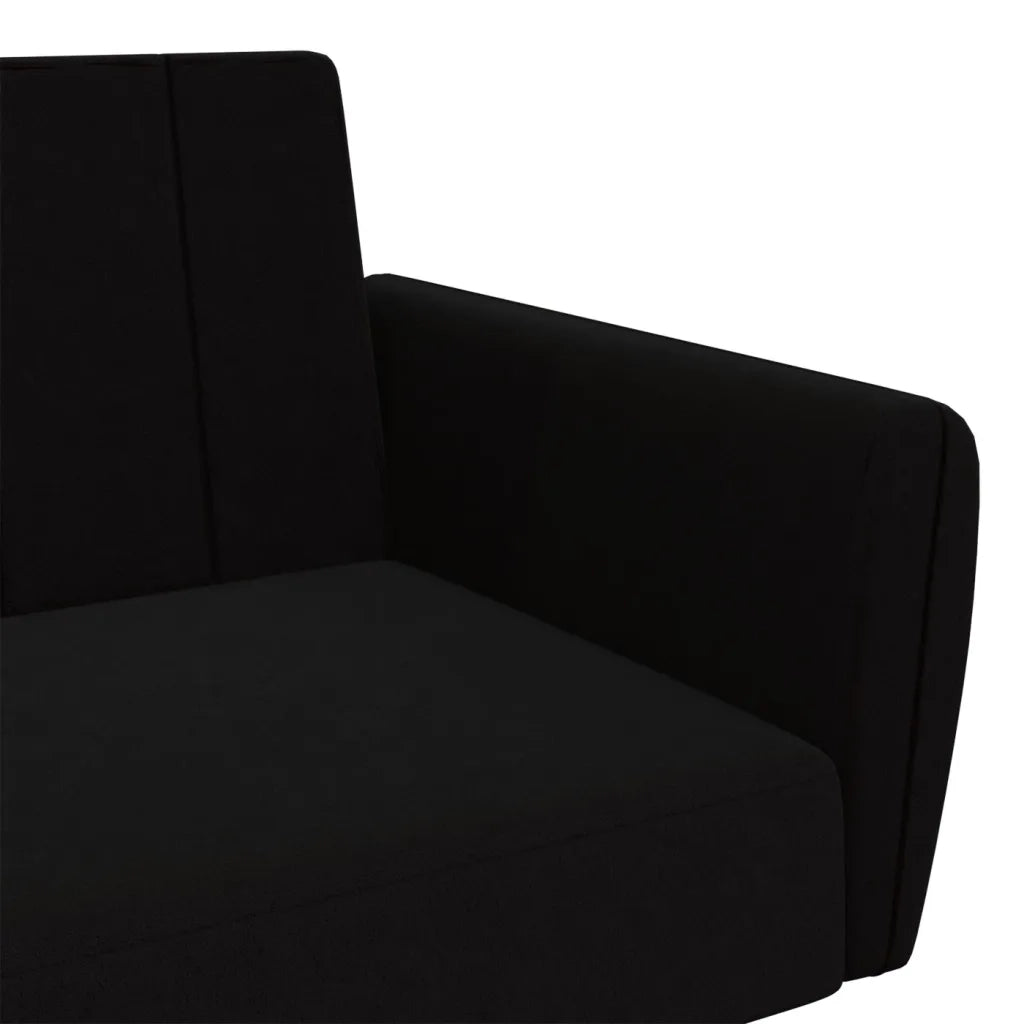 Divano letto | Sof¨¤ letto | Letto singolo a 2 Posti Nero in Velluto