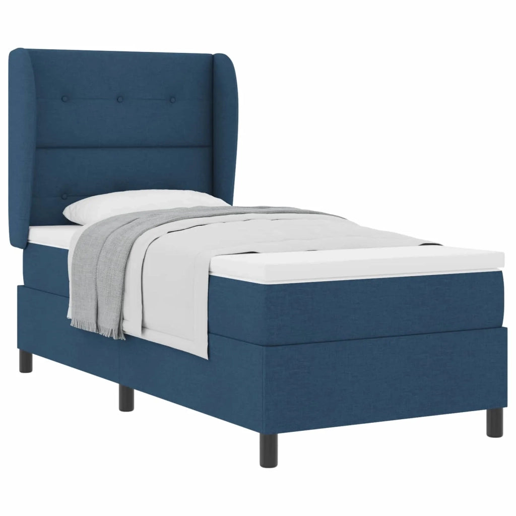 Letto a molle con materasso Blu 100 x 200 cm Tessuto 3340556