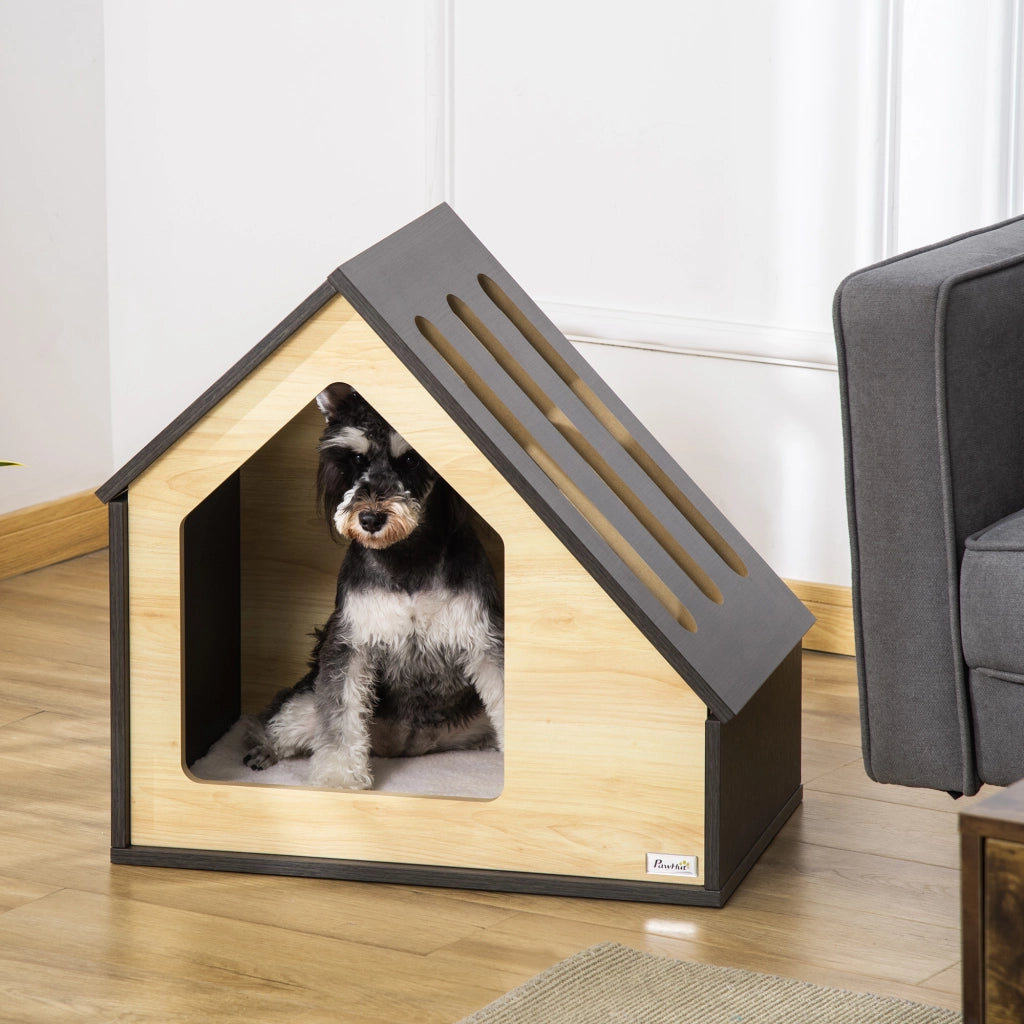 Casetta per Cani Interna con Cuscino ¨C Minimal ¨C Marrone 60x40x59