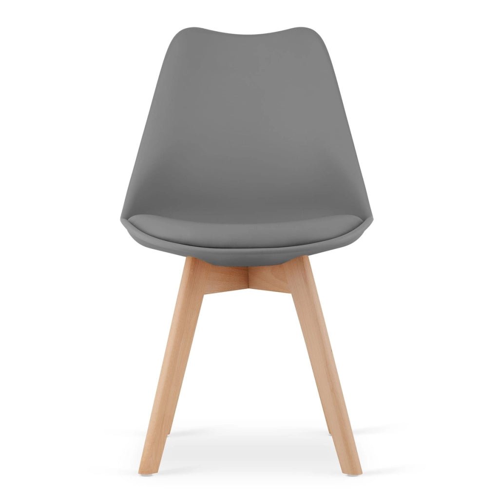 Sedia Mark scandinava grigio grafite con gambe in faggio