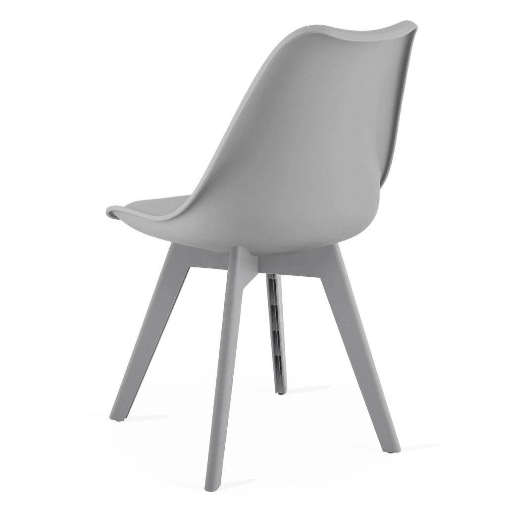 Sedia di design Mark grigia con cuscino in ecopelle
