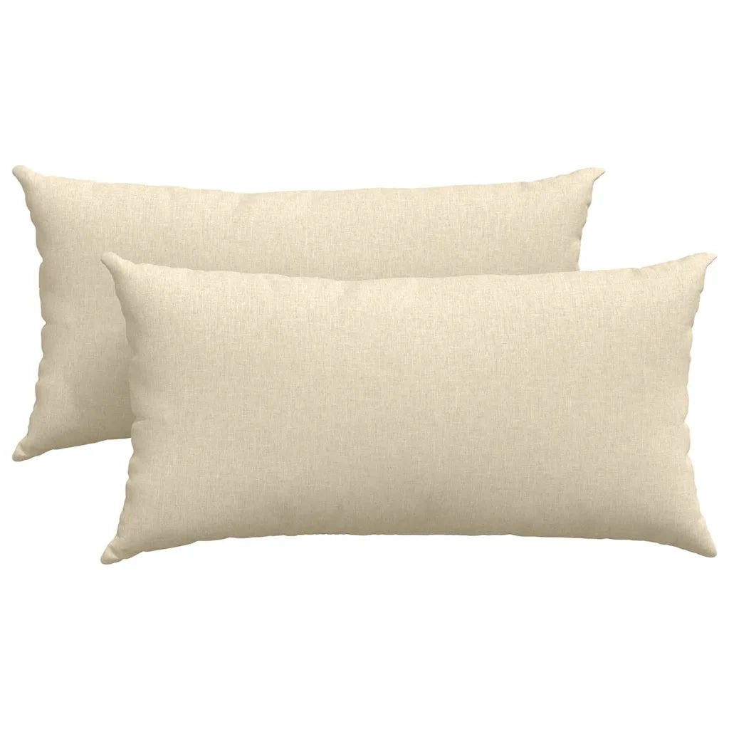 Cuscini da Divano 2 pcs Crema 80 x 40 cm Tessuto 42013703