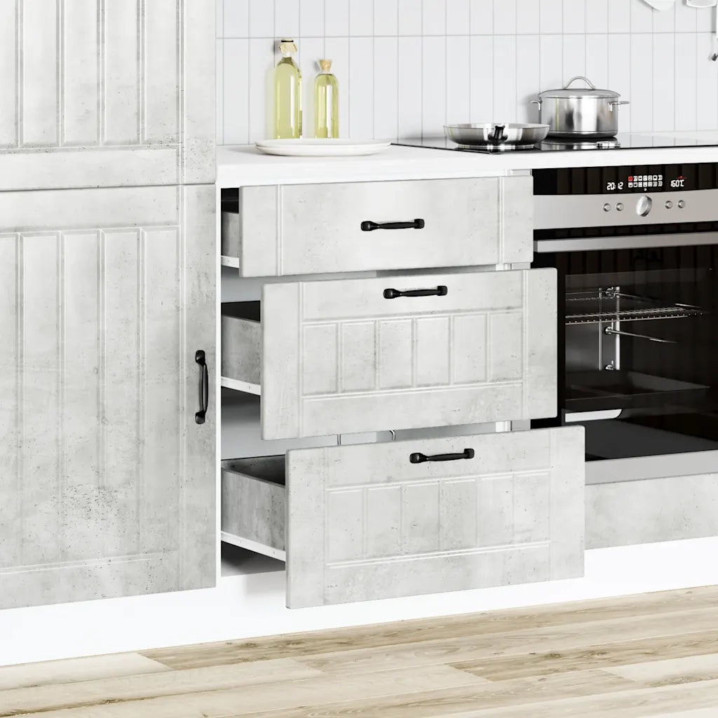 Base da Cucina Lucca Grigio Cemento in Legno Multistrato 854273