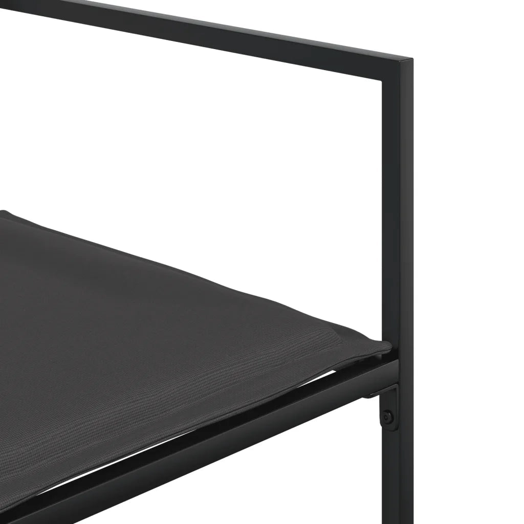 Set da Pranzo da Giardino 9 pz con Cuscini Nero in Textilene 3295083
