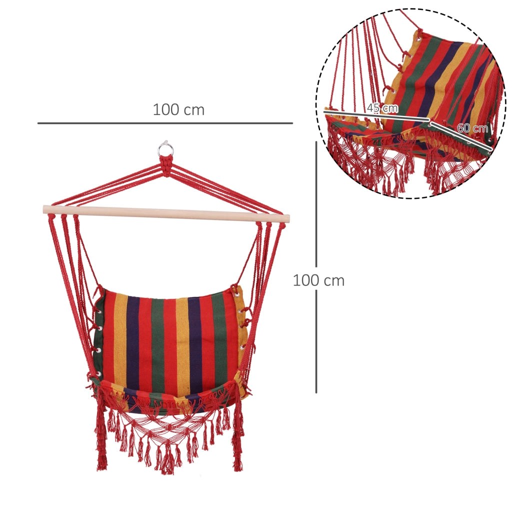 Sedia a dondolo sospesa ¨C zephmum ¨C Multicolor, tessuto di cotone e poliestere, 100x60x100 cm