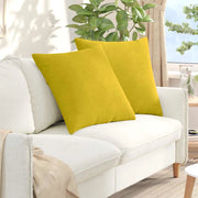 Cuscini da Divano 2 pz-Set di 2 Cuscini per Sofa Giallo 80 x 80 cm Tessuto in Cords