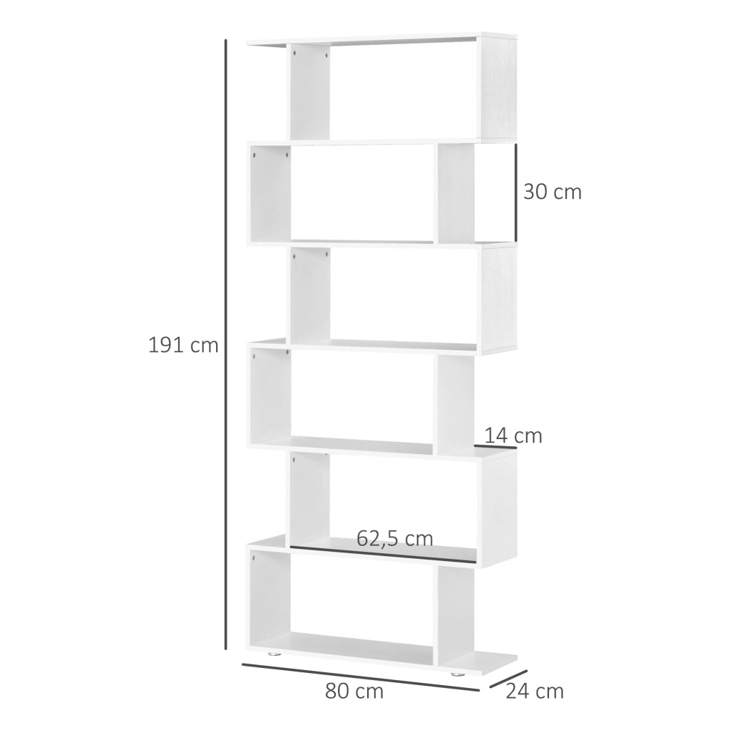 Libreria Scaffale 6 Ripiani Legno S 80x24x191 cm ¨C Minimal ¨C Bianco
