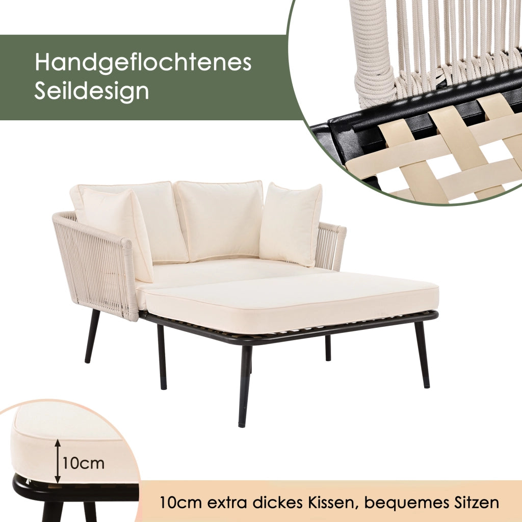 Divano da Giardino con Cuscini ¨C MINIMAL ¨C Beige, Set Lounge Esterno
