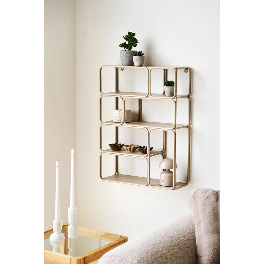Mensola Lanciano, Beige, Metallo, 18x48x64 cm