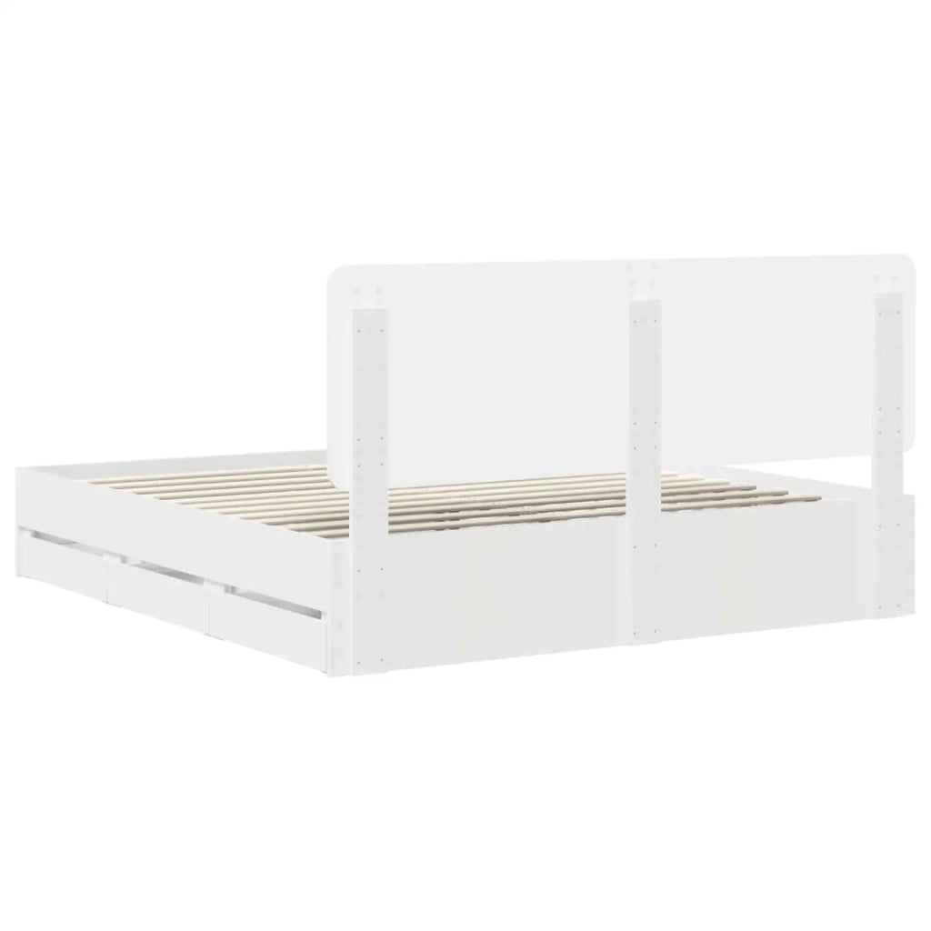 Struttura del letto Bianco 200 x 200 cm Legno Ingegnerizzato 3412560