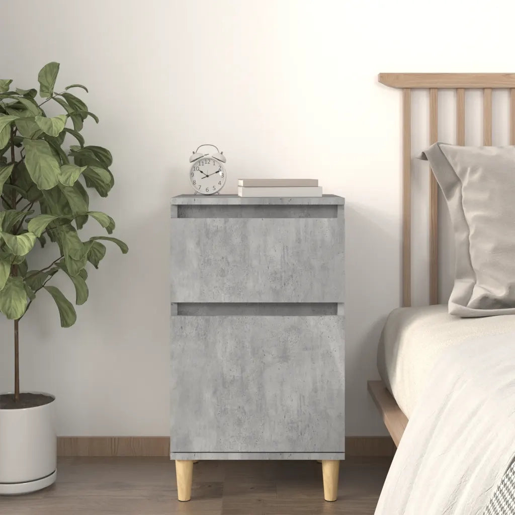 Comodino | Armadio da Notte | Mobiletto da notte Grigio Cemento 40x35x70 cm