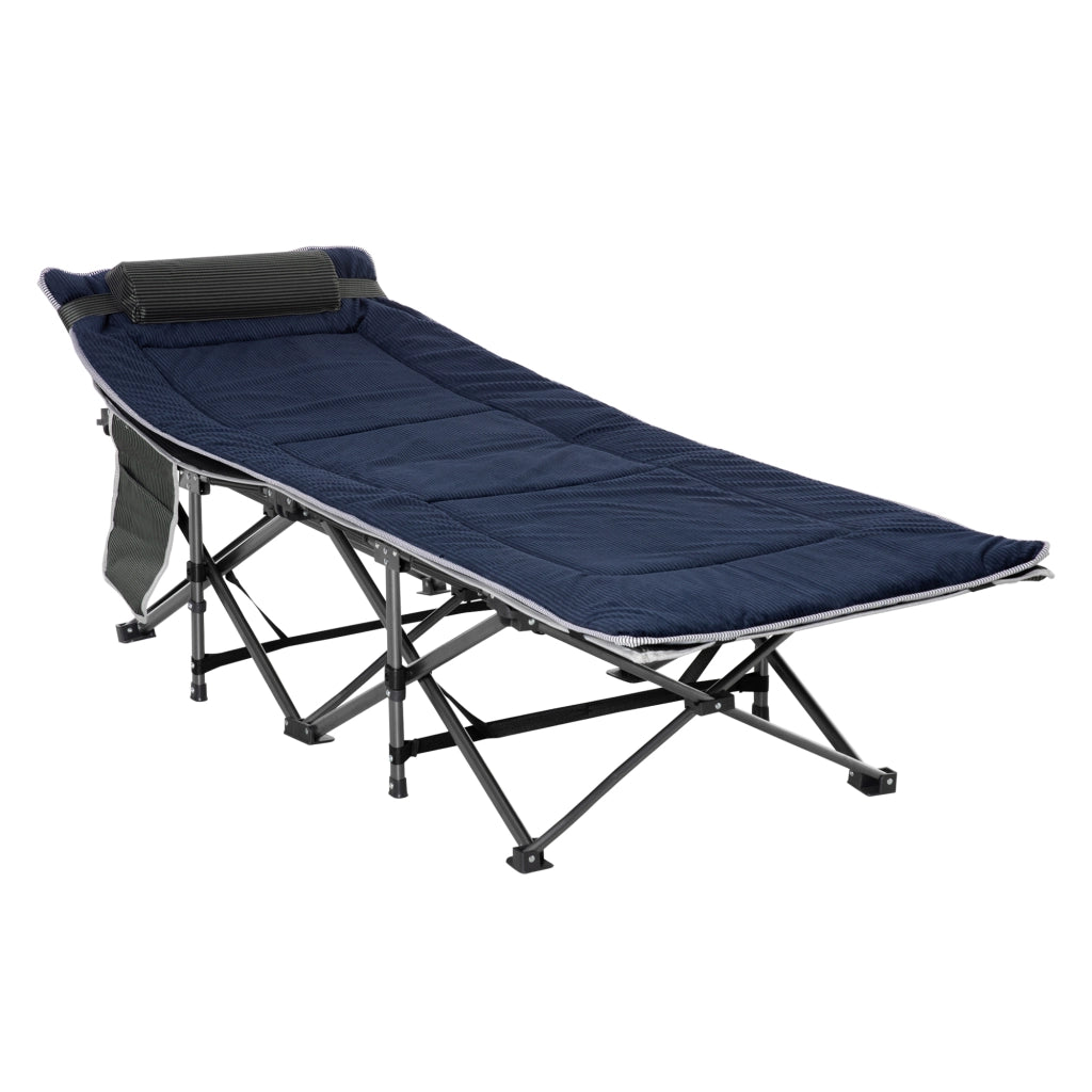 Letto da campeggio con cuscino e borsa ¨C Minimal ¨C blu 188x64,5x53 cm