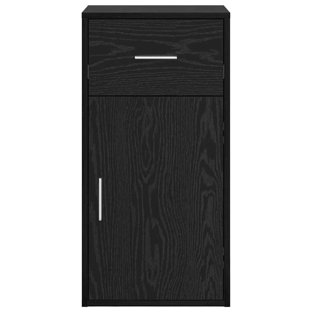 Credenza con cassetto Rovere Nero 38 x 34 x 75 cm 869547