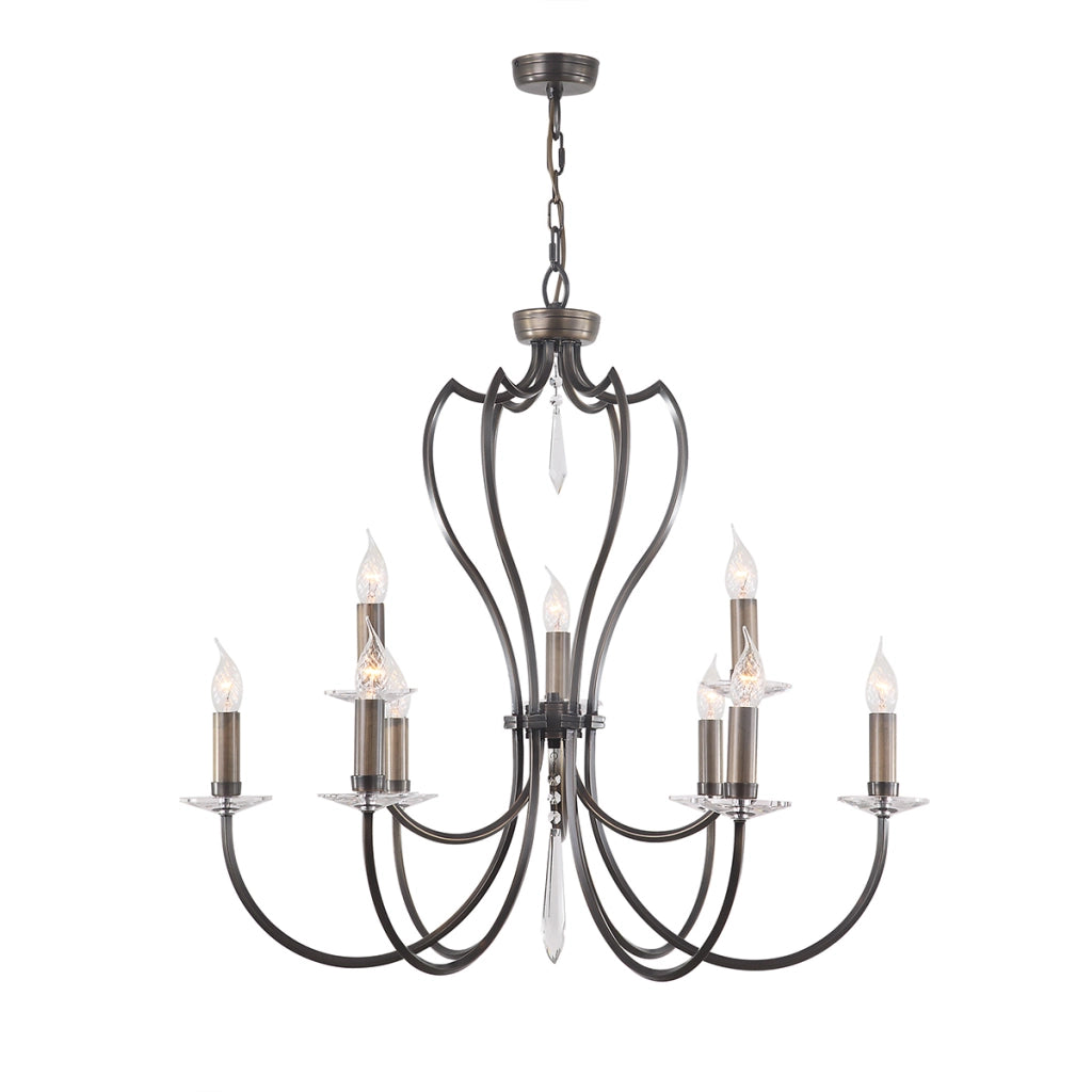 Lampadario a candela Pimlico bronzo scuro 9xE14 Elstead
