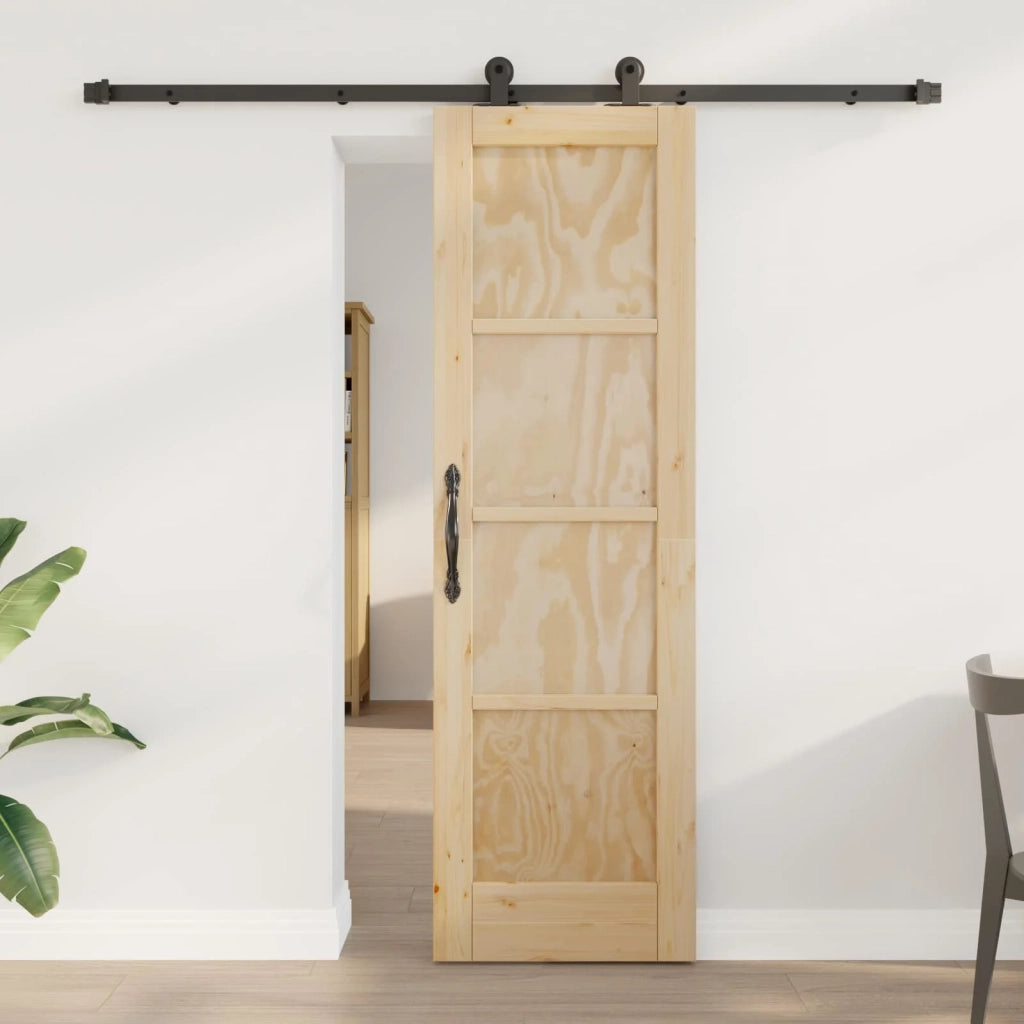 Porta scorrevole Naturale e Nero 61 x 198,5 cm 3445458