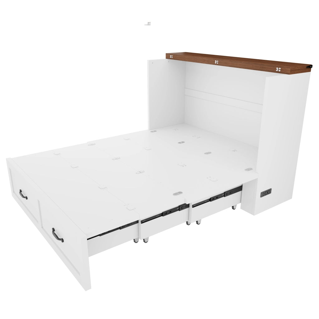 LETTO a scomparsa 140x200 cm Legno e metallo Bianco