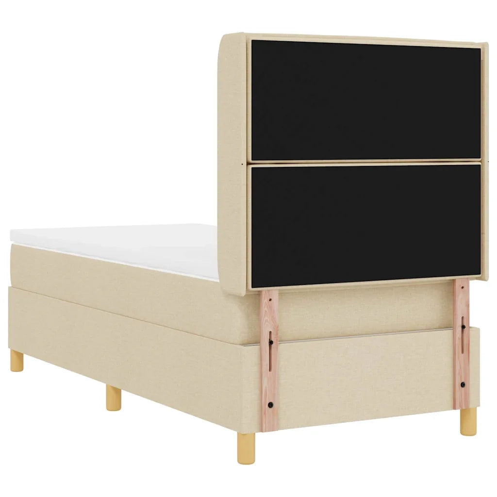 Letto a molle con strisce LED Crema 100 x 200 cm Tessuto 3343621