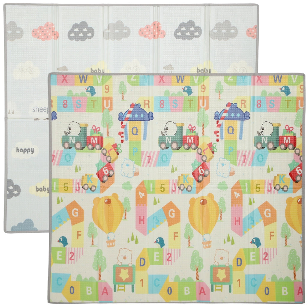 Tappeto gioco bambini pieghevole reversibile ¨C Xylo ¨C schiuma 200x180x1,5cm multicolore
