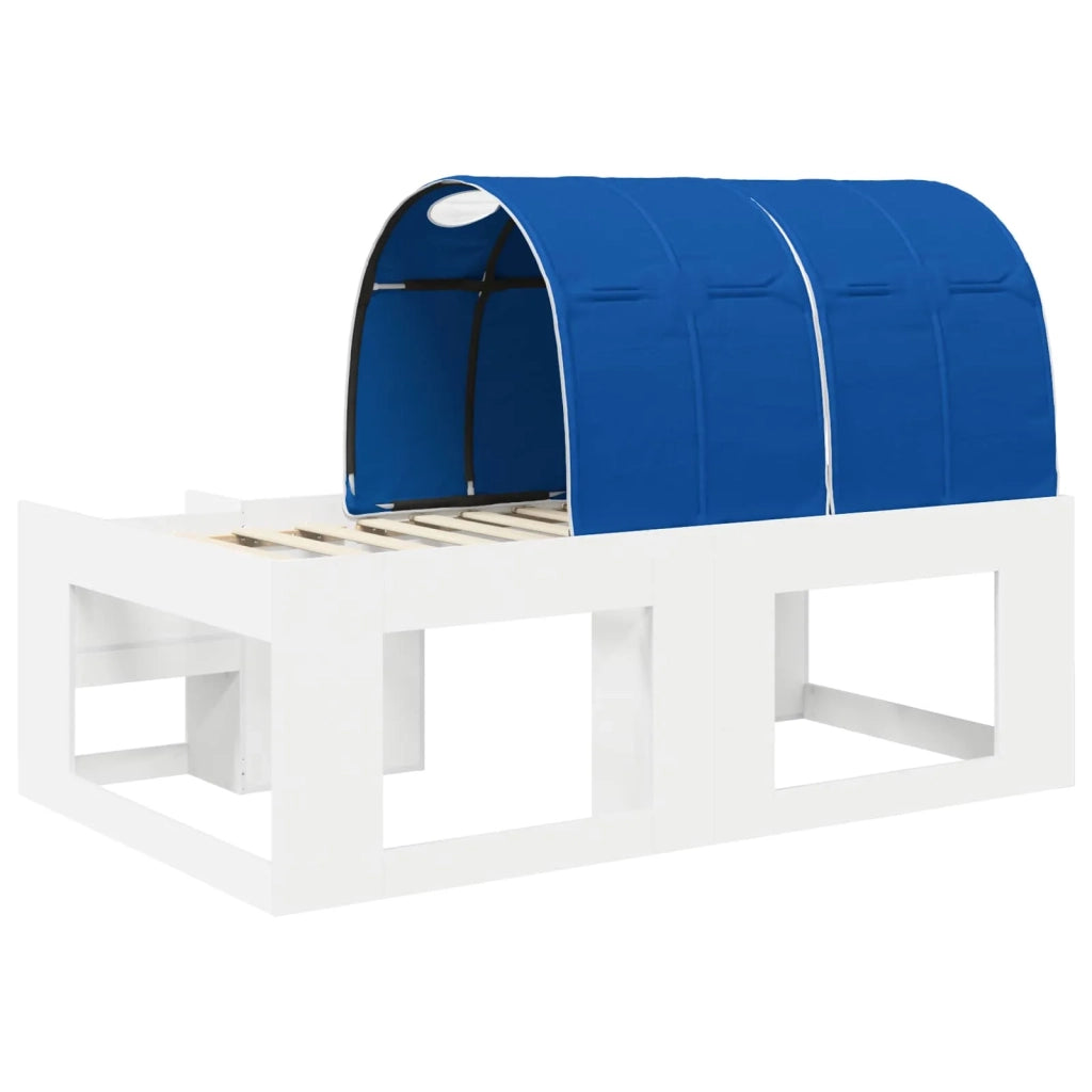 Letto con Tunnel 3 pz Bianco e Blu Legno ingegnerizzato 3423619