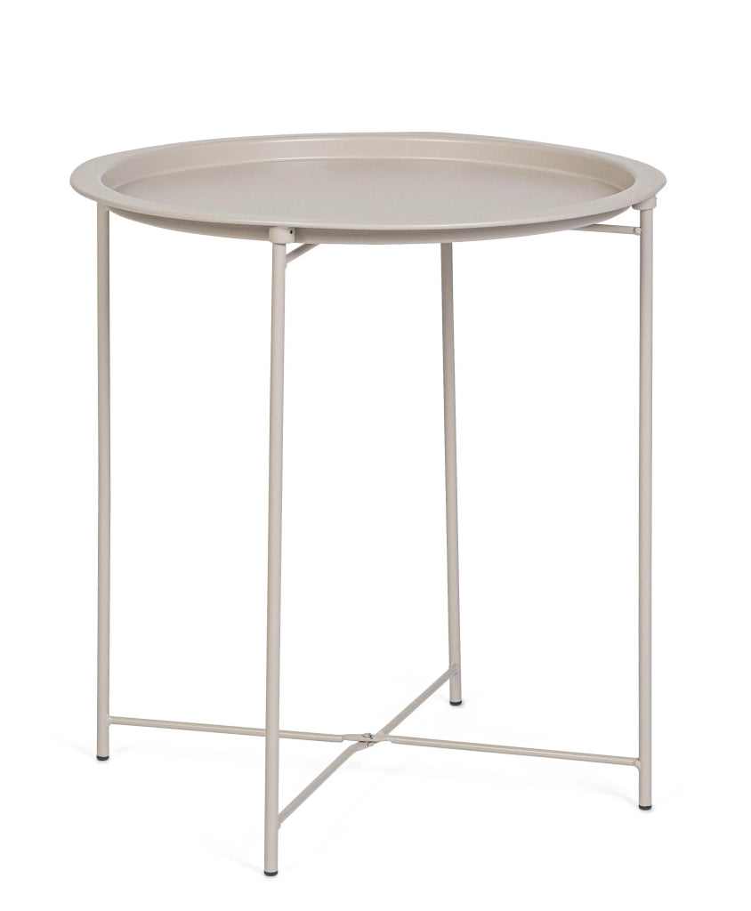 Tavolino Hilmar tortora/beige ø47x51 cm