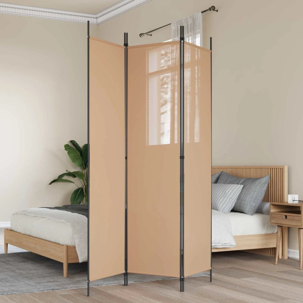 Divisorio Ambienti | Divider per stanze | Paravento a 3 pannelli Beige 150 x 200 cm Tessuto