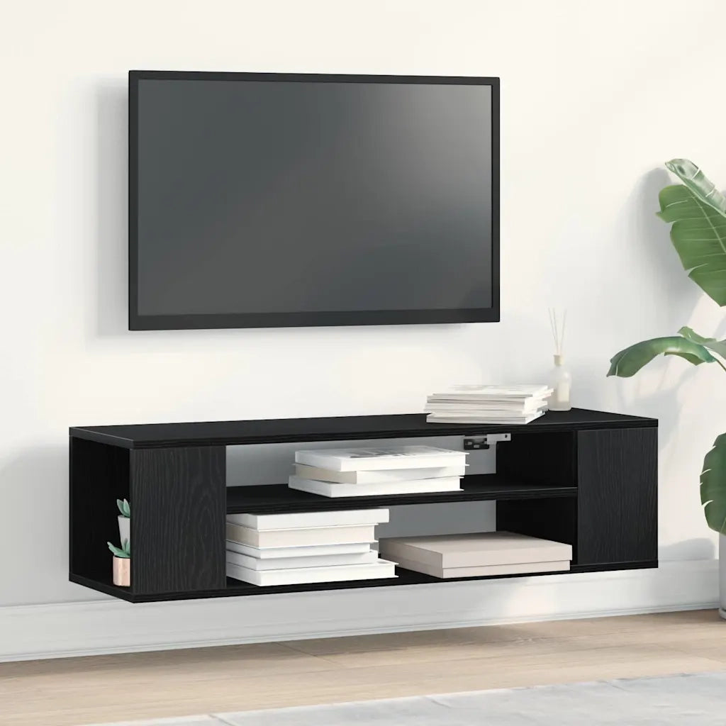 Mobile TV | Armadietto TV | Mobile Porta TV Rovere Nero 100 x 30 x 26,5 cm Legno multistrato