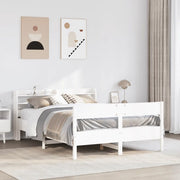 Letto senza Materasso-Struttura Letto Bianco 140x190 cm Legno Massello di Pino 877235