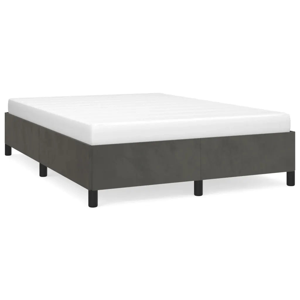 Giroletto senza Materasso Grigio Scuro 140x190 cm Velluto 347319