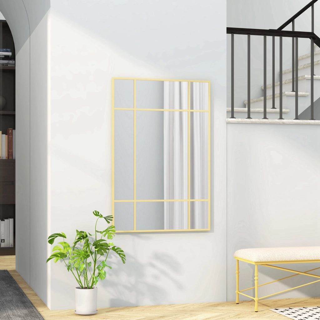 Specchio Decorativo Parete Rettangolare ¨C Minimal ¨C Dorato 90x60 cm