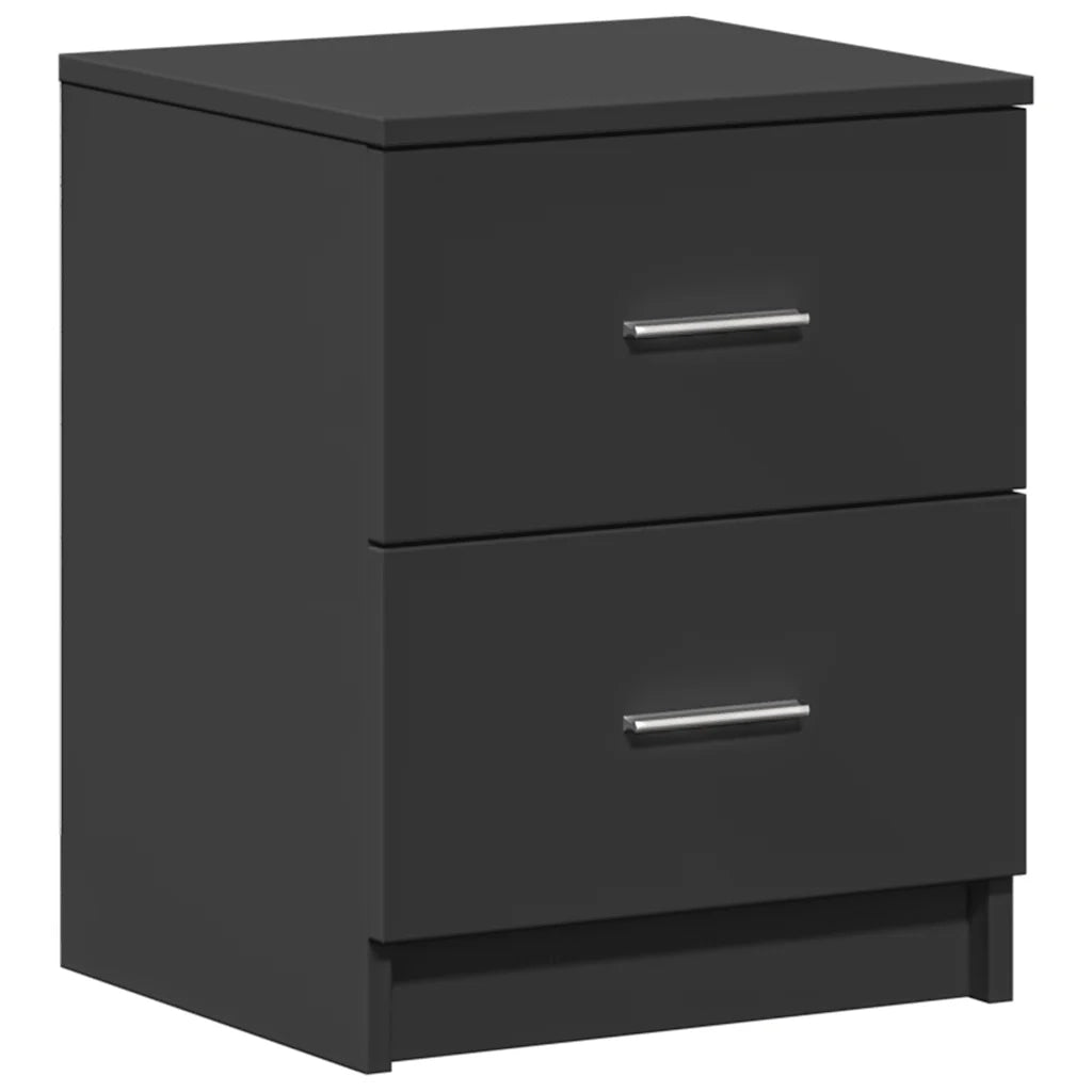 Comodini 2 pz con 2 Cassetti-Set di 2 Tavolino da notte Neri 40x36x50 cm