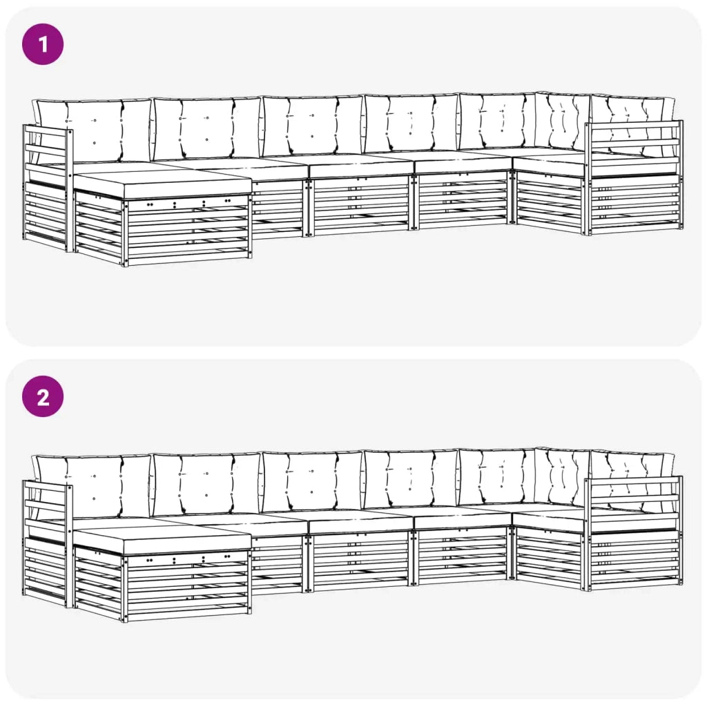 Set di divani da esterno con cuscino 7 pcs Bianco e Antracite 3390827