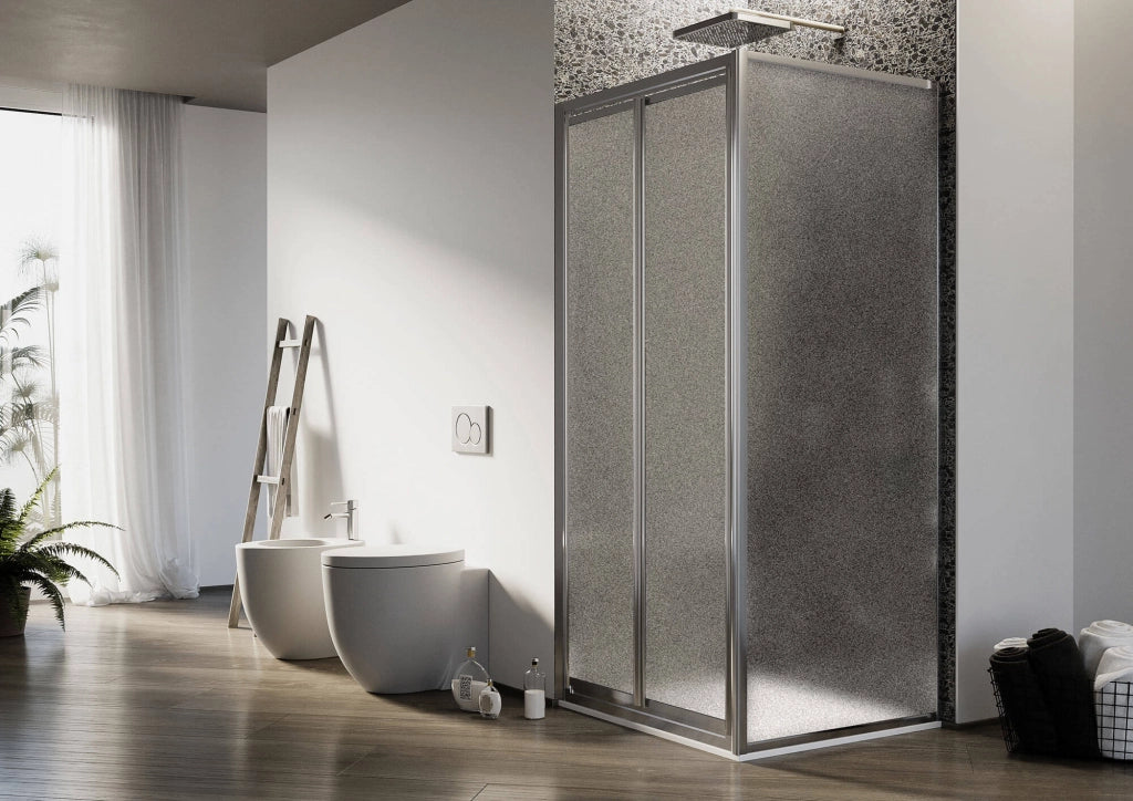 Box Doccia Angolare 70x90 cm 2 Ante Battenti in Cristallo Opaco 4-6mm H185 Fosterberg Skagen Duo
