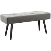 Pouf panca imbottita ¨C Xylo ¨C Tessuto grigio con struttura in acciaio 100x36x45 cm